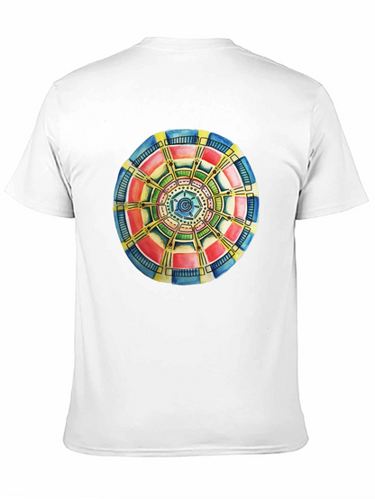 Abstract Mandala Graphic Tee - Black Cotton Comfort