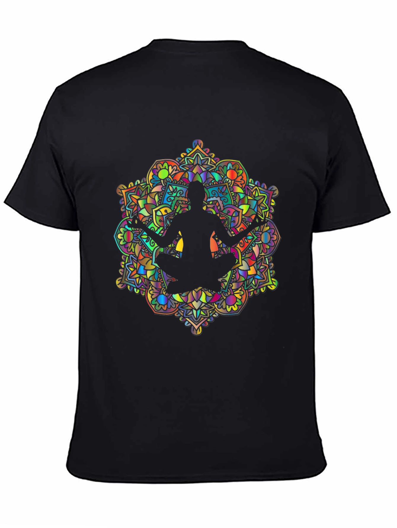 Mens Mandala Yoga Graphic Tee - Black