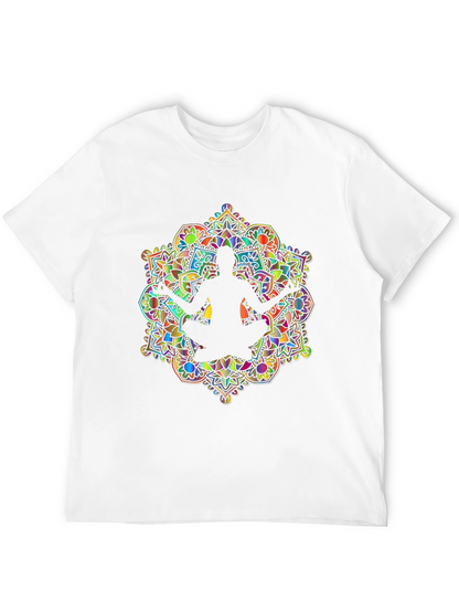 Mens Mandala Yoga Graphic Tee - Black