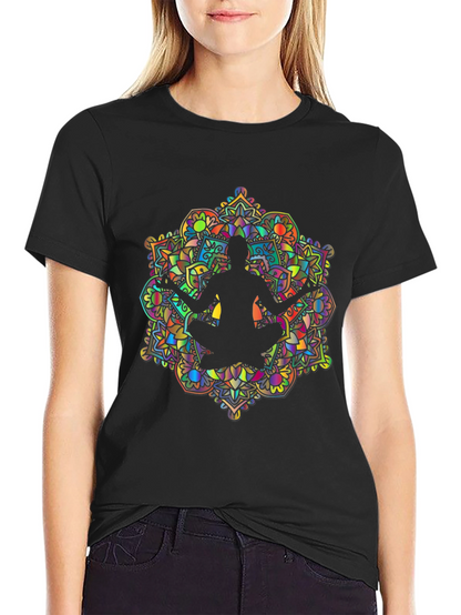 Mens Mandala Yoga Graphic Tee - Black