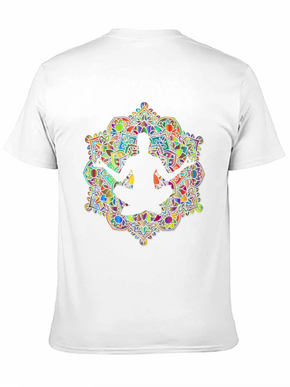 Mens Mandala Yoga Graphic Tee - Black