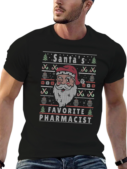Santas Favorite Pharmacist Ugly Christmas Sweater T-Shirt