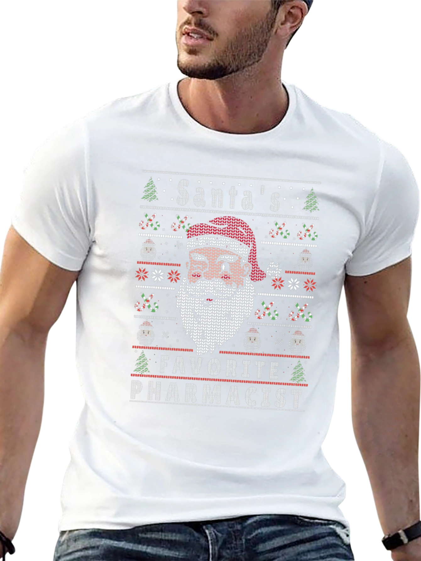 Santas Favorite Pharmacist Ugly Christmas Sweater T-Shirt
