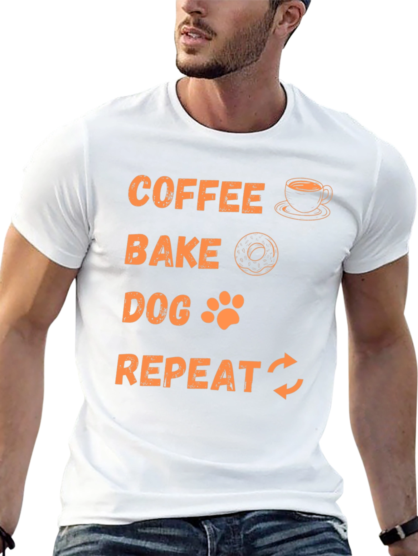 Coffee Bake Dog Repeat Graphic Tee