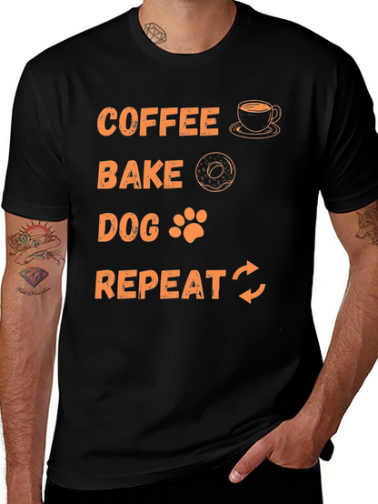 Coffee Bake Dog Repeat Graphic Tee