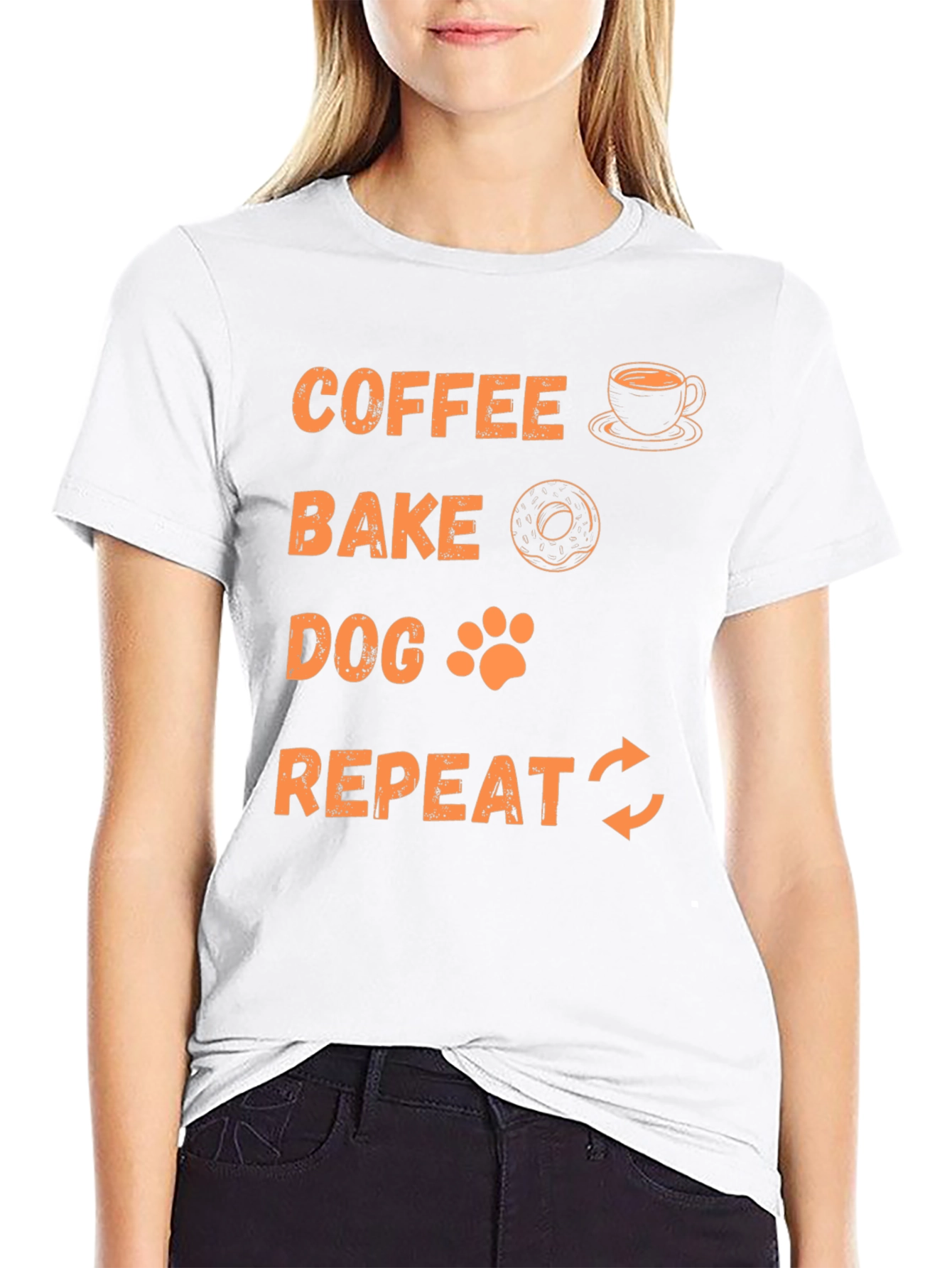 Coffee Bake Dog Repeat Graphic Tee