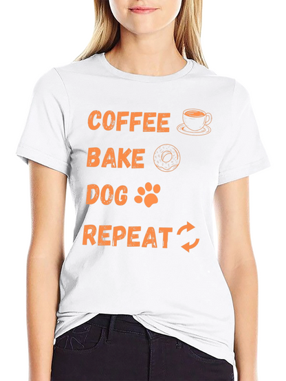 Coffee Bake Dog Repeat Graphic Tee