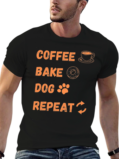 Coffee Bake Dog Repeat Graphic Tee