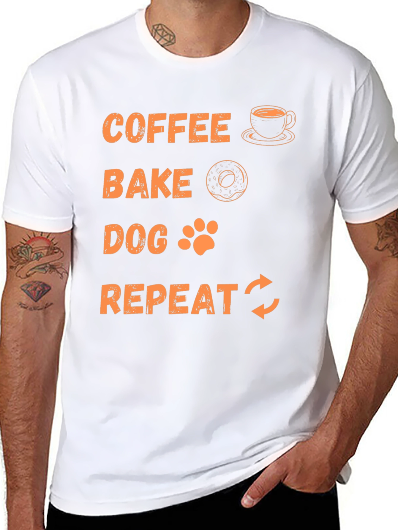 Coffee Bake Dog Repeat Graphic Tee