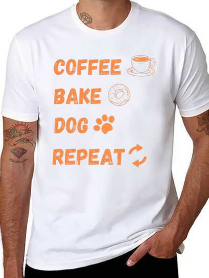 Coffee Bake Dog Repeat Graphic Tee