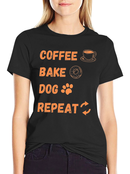 Coffee Bake Dog Repeat Graphic Tee