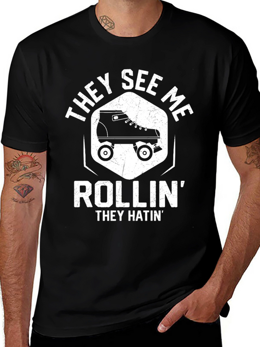 They See Me Rollin Graphic Tee - Black Cotton T-Shirt