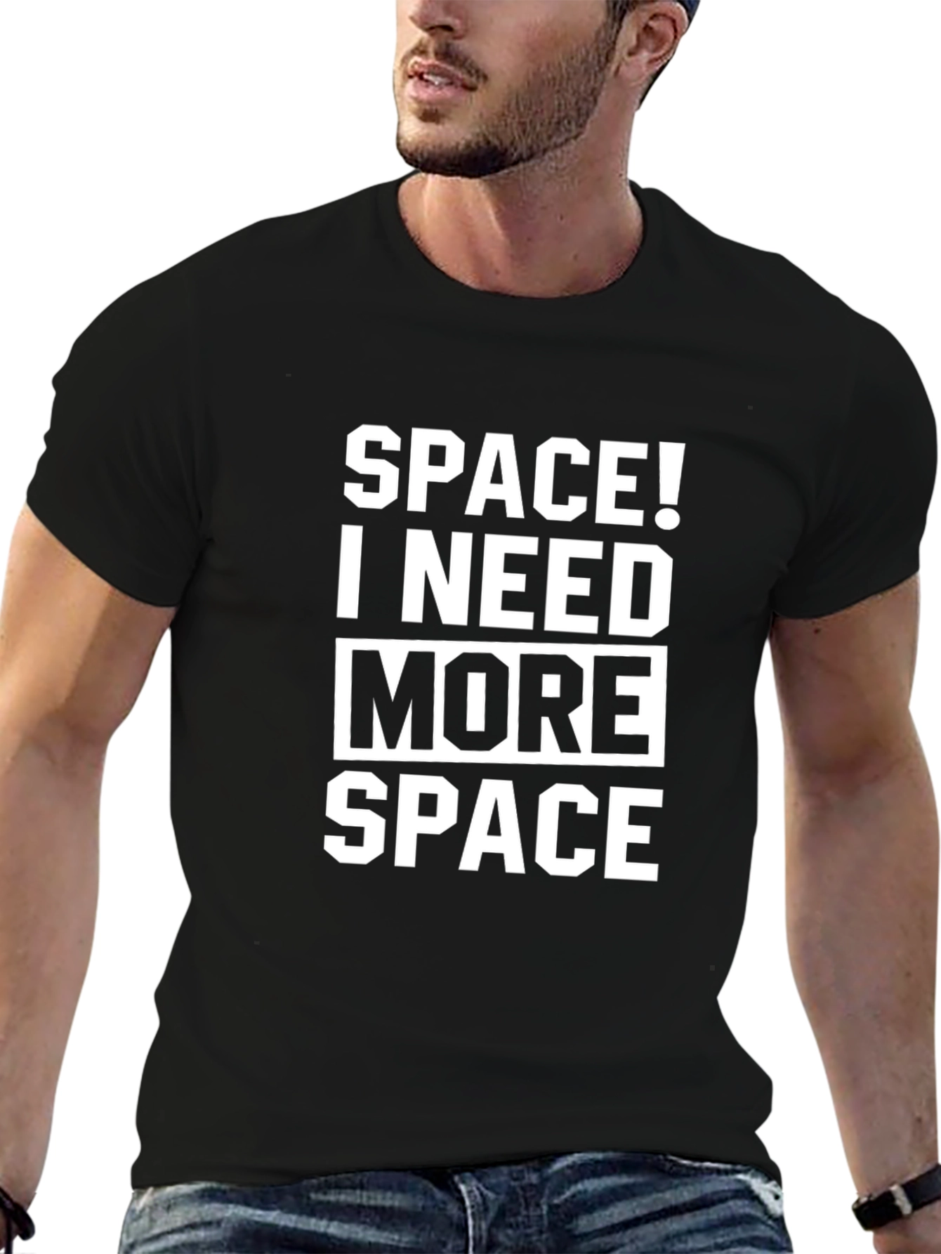 Space! I Need More Space Black T-Shirt