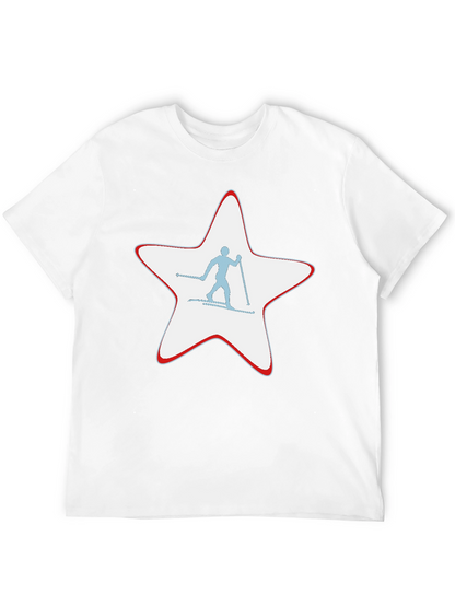 Ski Star Graphic T-Shirt - Black Cotton Tee