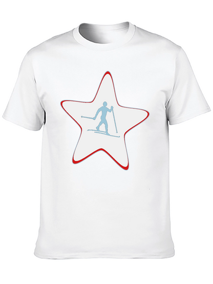 Ski Star Graphic T-Shirt - Black Cotton Tee