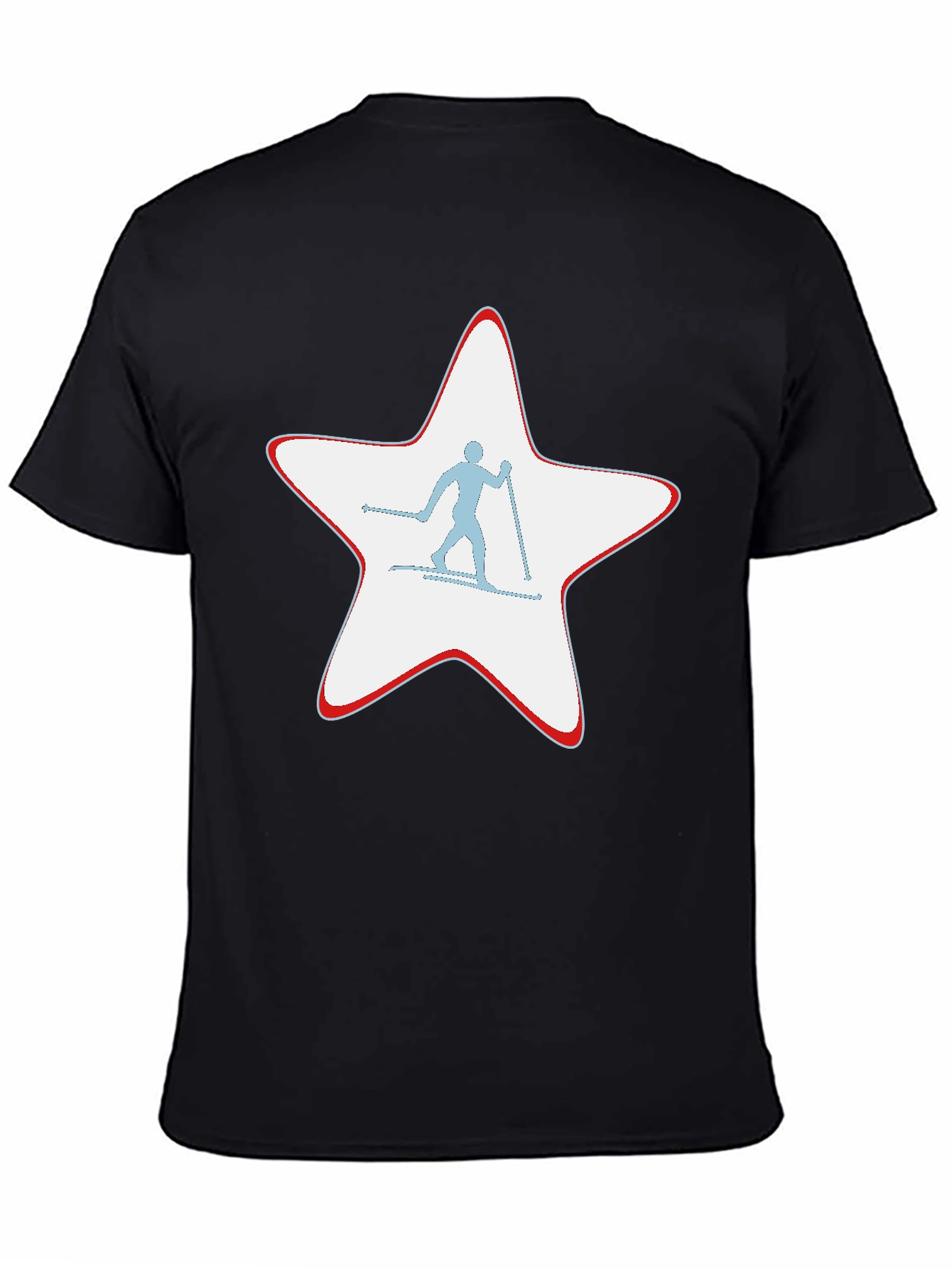 Ski Star Graphic T-Shirt - Black Cotton Tee