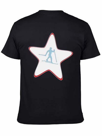 Ski Star Graphic T-Shirt - Black Cotton Tee