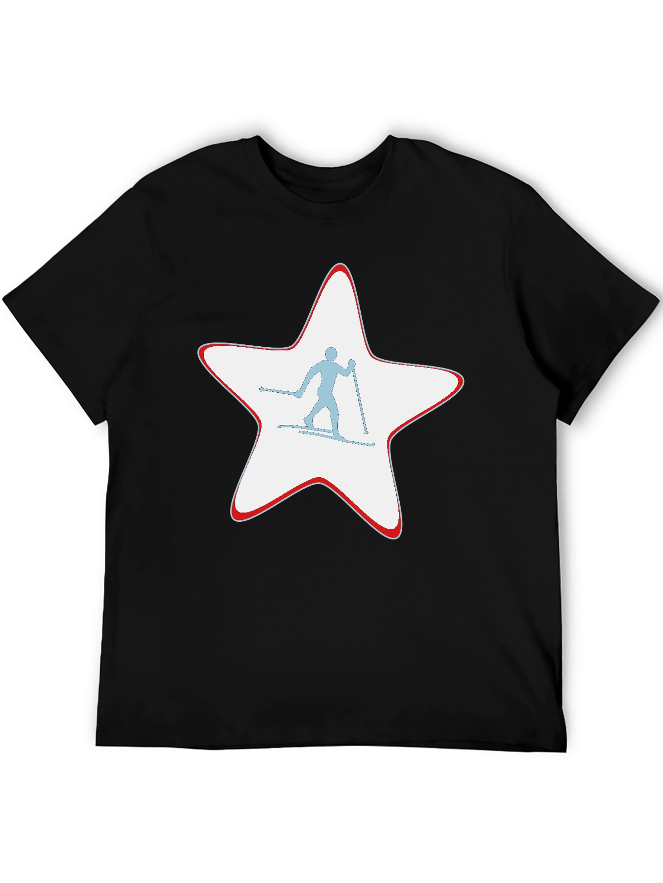 Ski Star Graphic T-Shirt - Black Cotton Tee