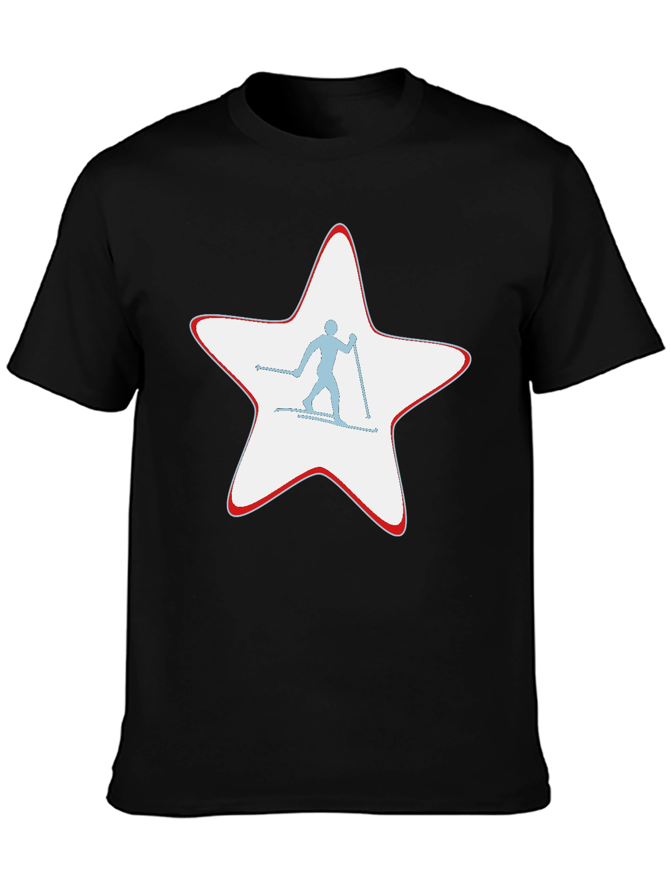 Ski Star Graphic T-Shirt - Black Cotton Tee