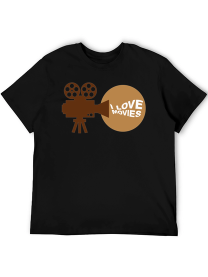 I Love Movies Graphic T-Shirt - Movie Buff Tee