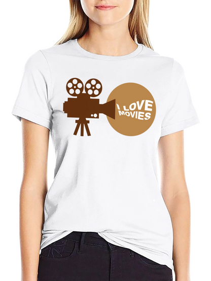 I Love Movies Graphic T-Shirt - Movie Buff Tee