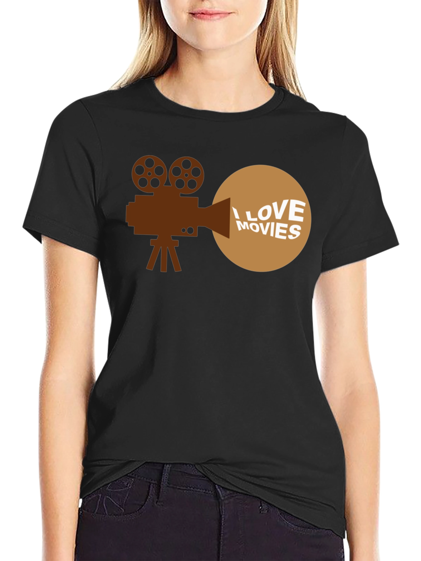 I Love Movies Graphic T-Shirt - Movie Buff Tee