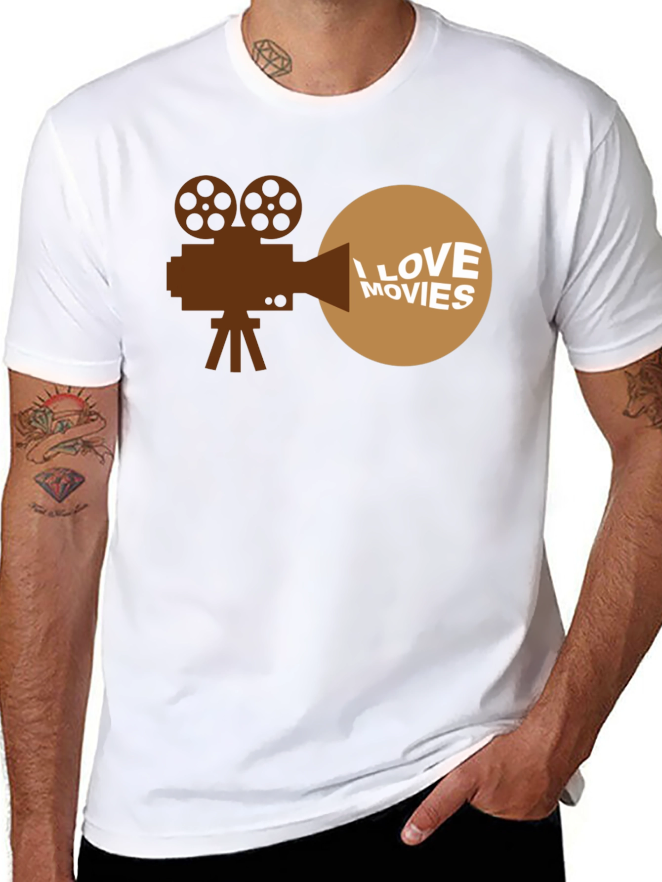I Love Movies Graphic T-Shirt - Movie Buff Tee