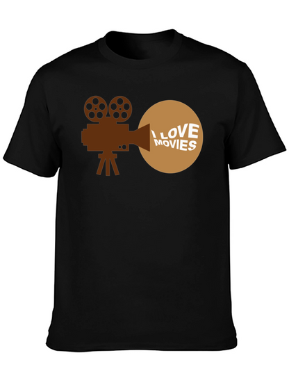 I Love Movies Graphic T-Shirt - Movie Buff Tee