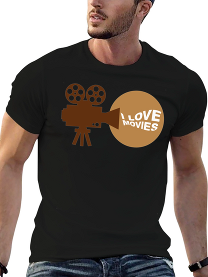I Love Movies Graphic T-Shirt - Movie Buff Tee