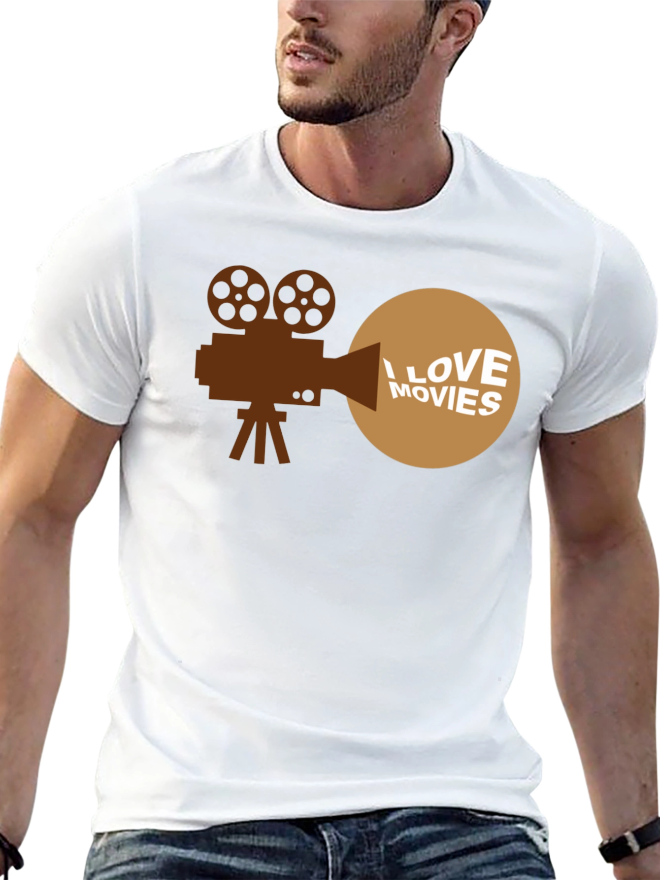 I Love Movies Graphic T-Shirt - Movie Buff Tee