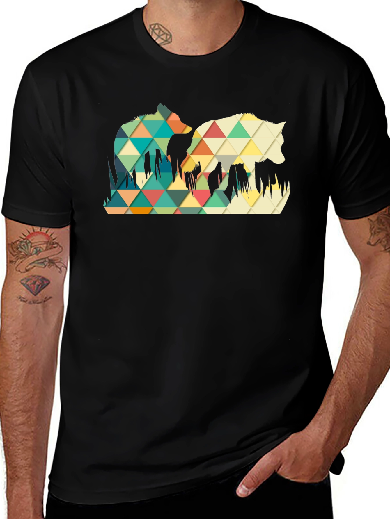 Geometric Wolf Graphic Tee