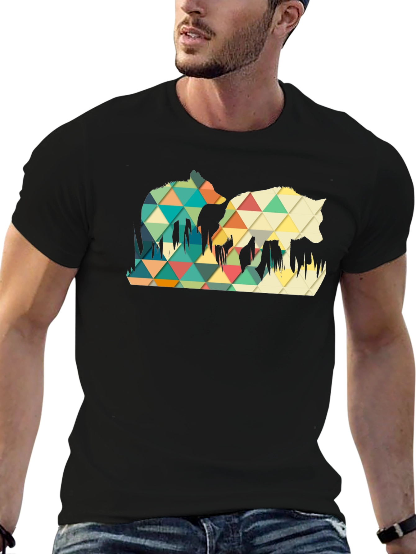 Geometric Wolf Graphic Tee