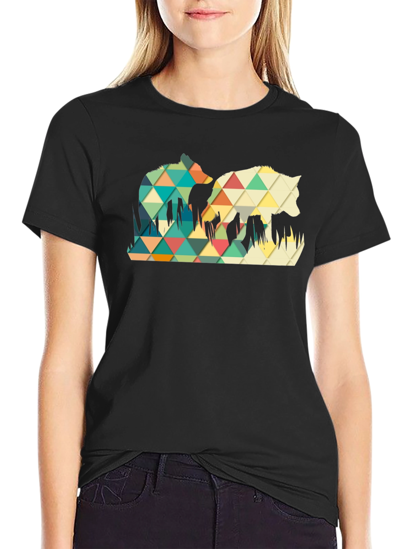 Geometric Wolf Graphic Tee
