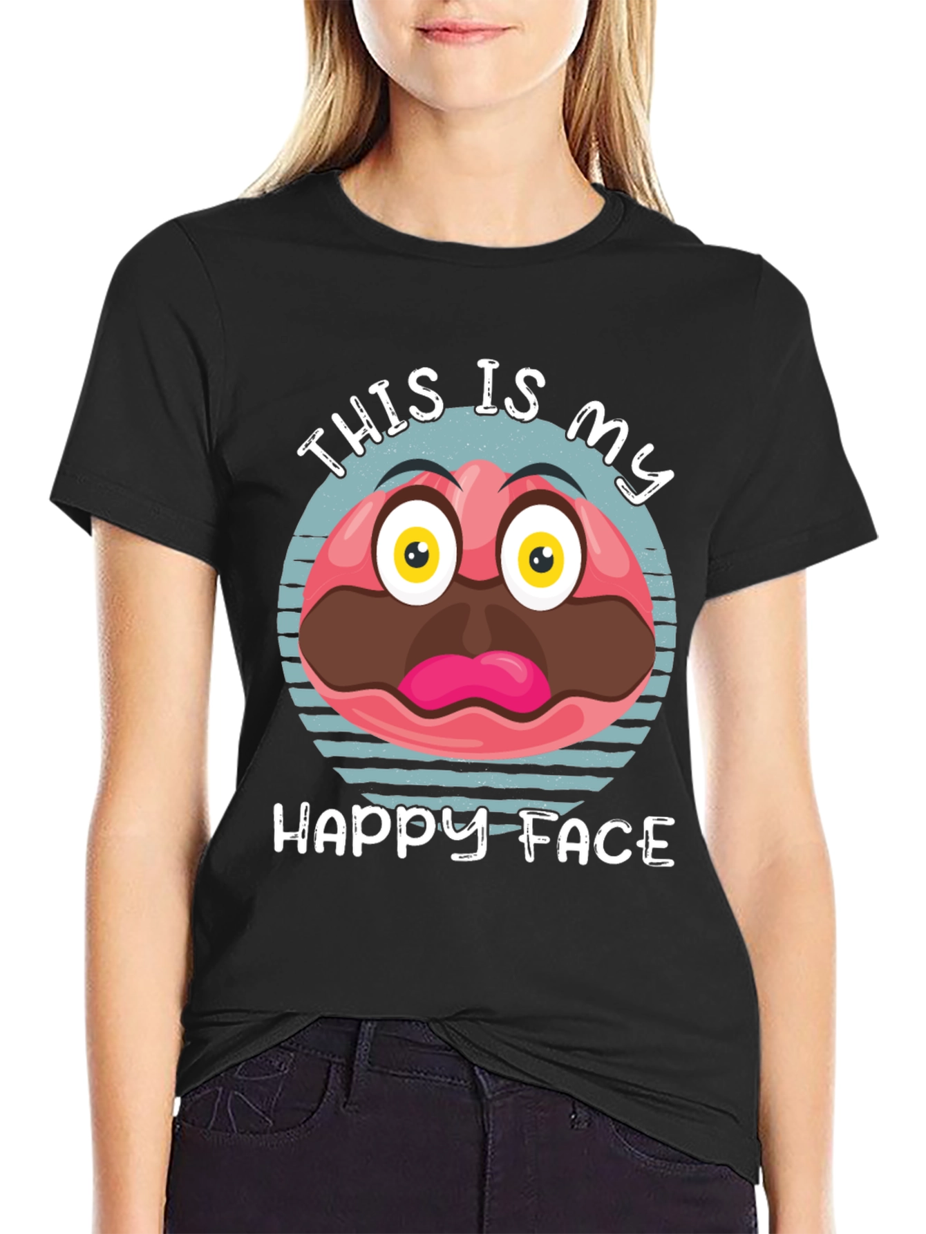 Funny Happy Face Graphic Tee