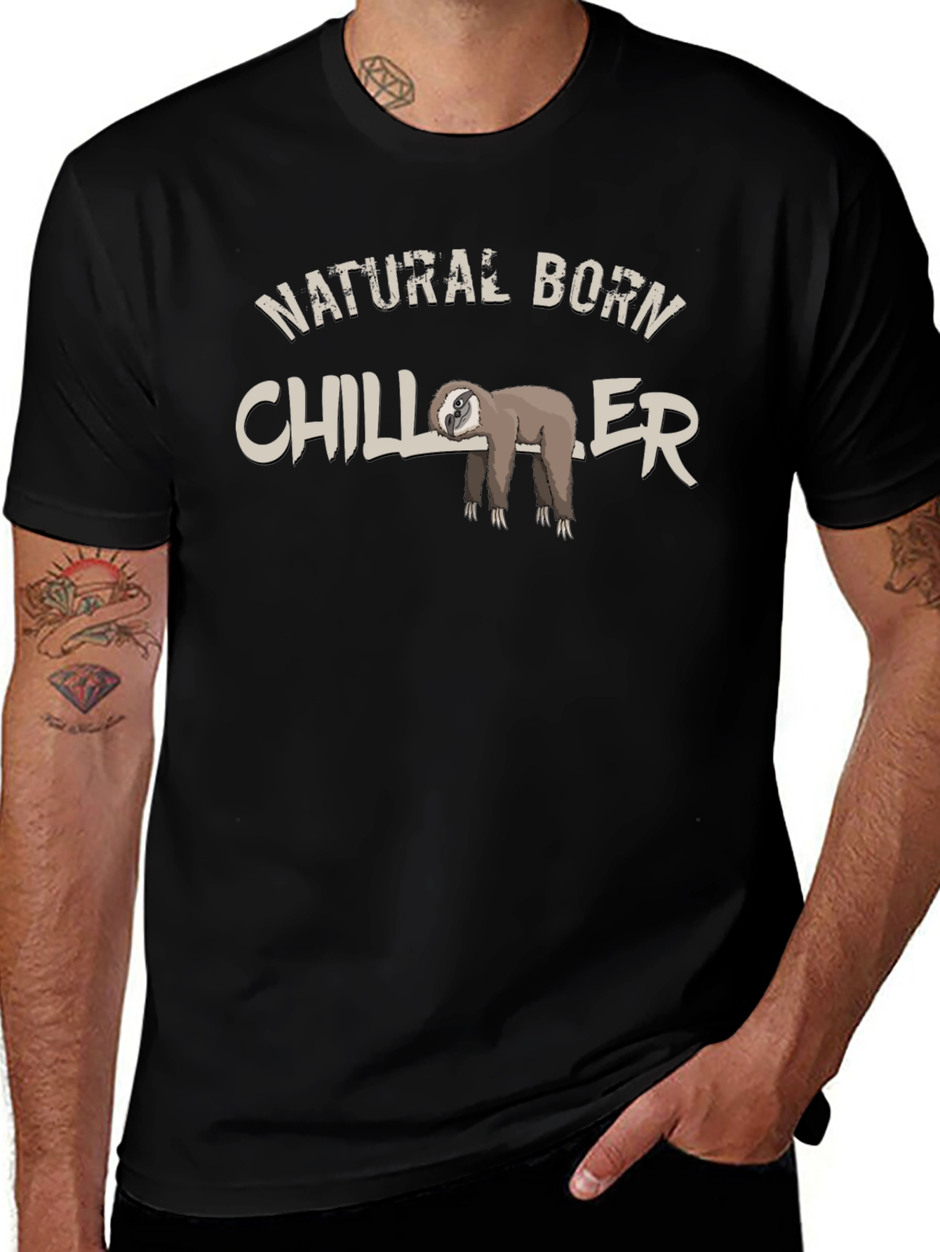 Natural Born Chiller Sloth Graphic T-Shirt