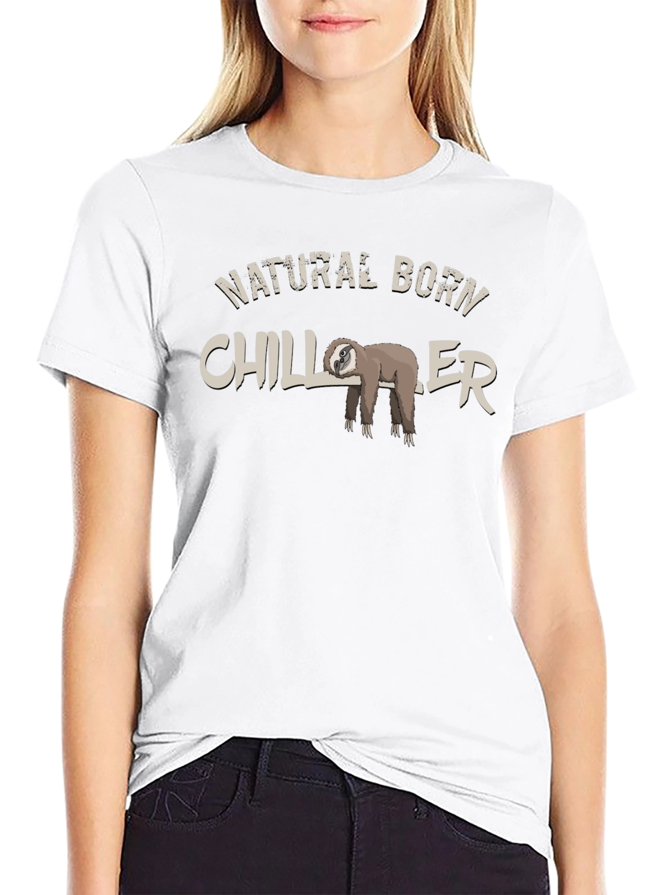 Natural Born Chiller Sloth Graphic T-Shirt