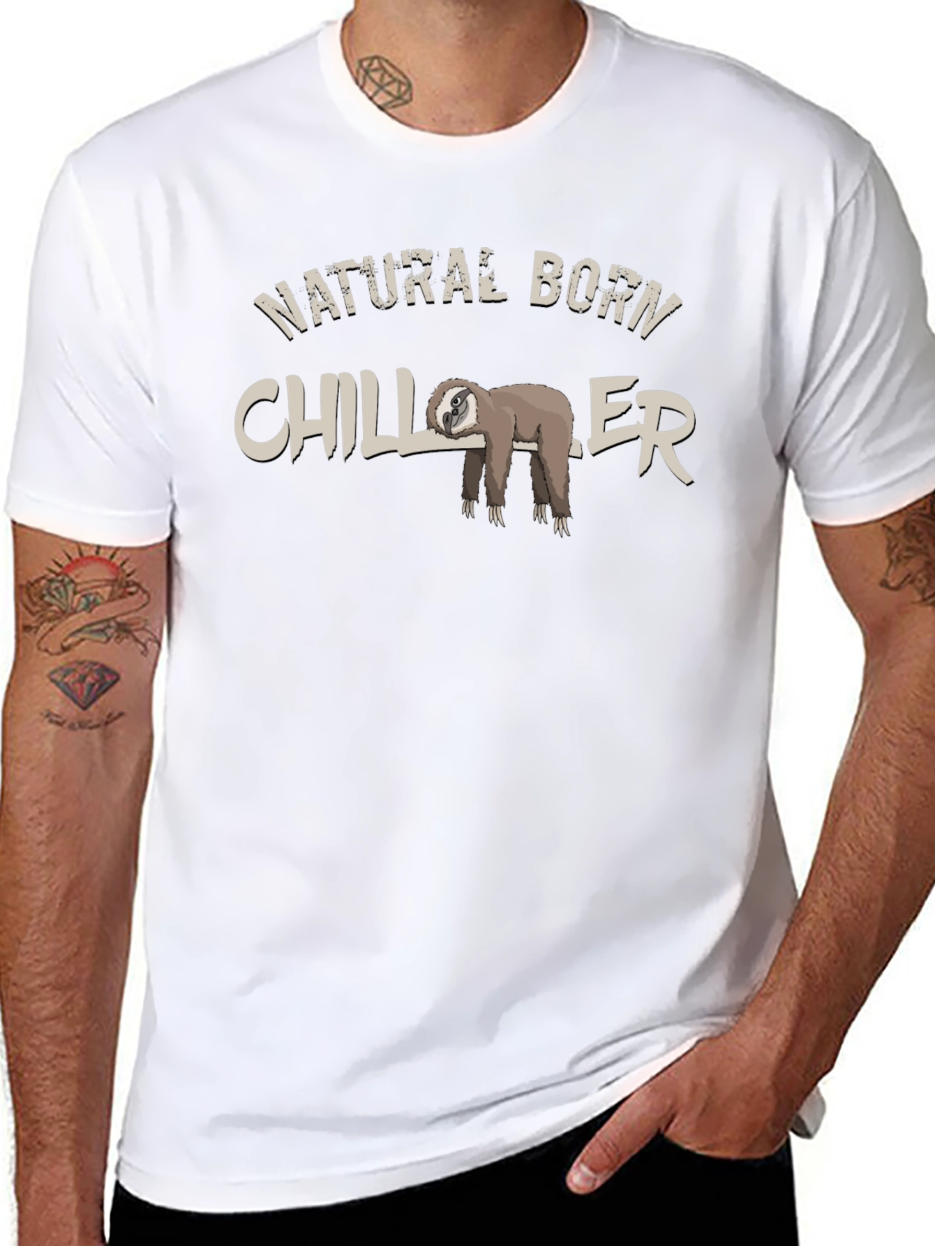 Natural Born Chiller Sloth Graphic T-Shirt