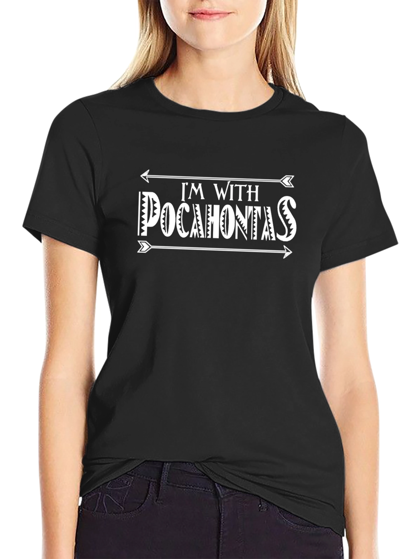 Im With Pocahontas Black T-Shirt