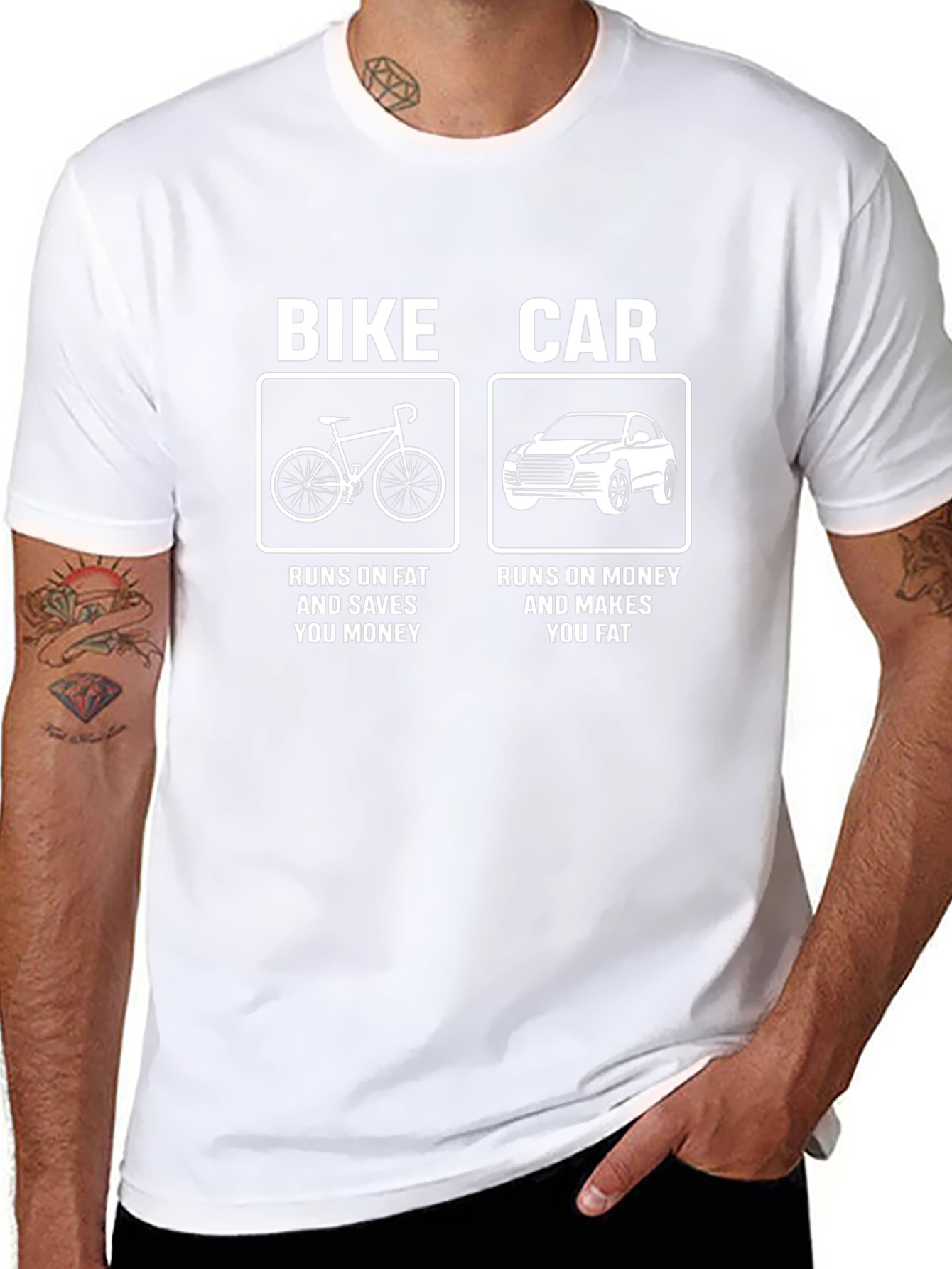 Bike vs Car T-Shirt - Funny Graphic Tee