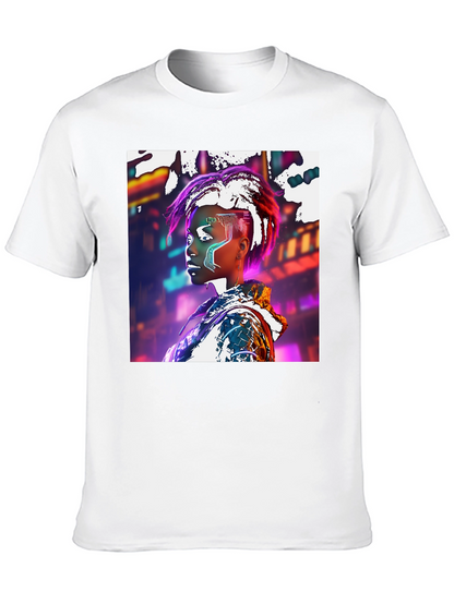 Cyberpunk Futuristic Woman Black T-shirt