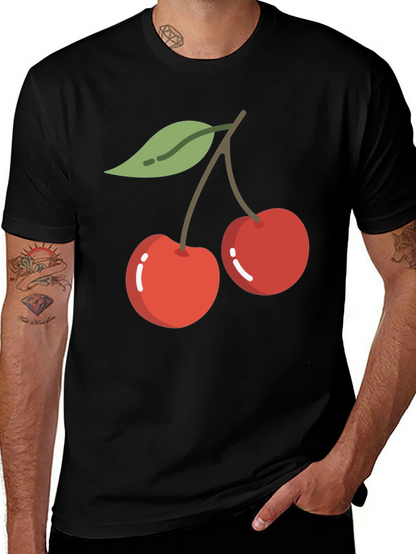 Cherry Graphic Black T-Shirt