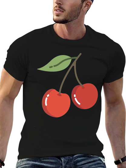 Cherry Graphic Black T-Shirt