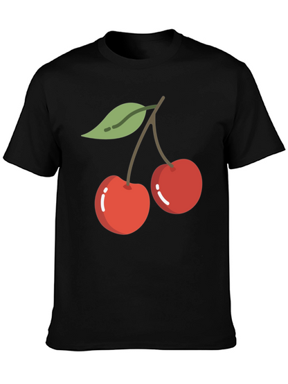 Cherry Graphic Black T-Shirt