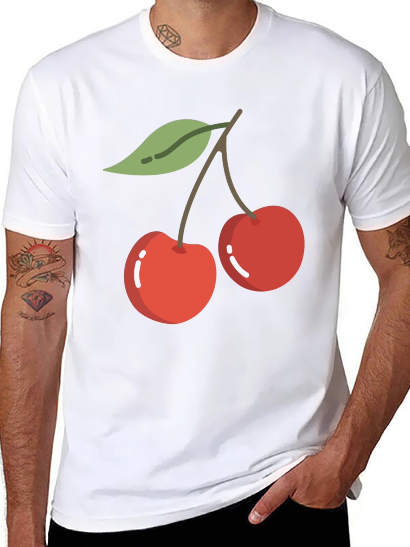 Cherry Graphic Black T-Shirt