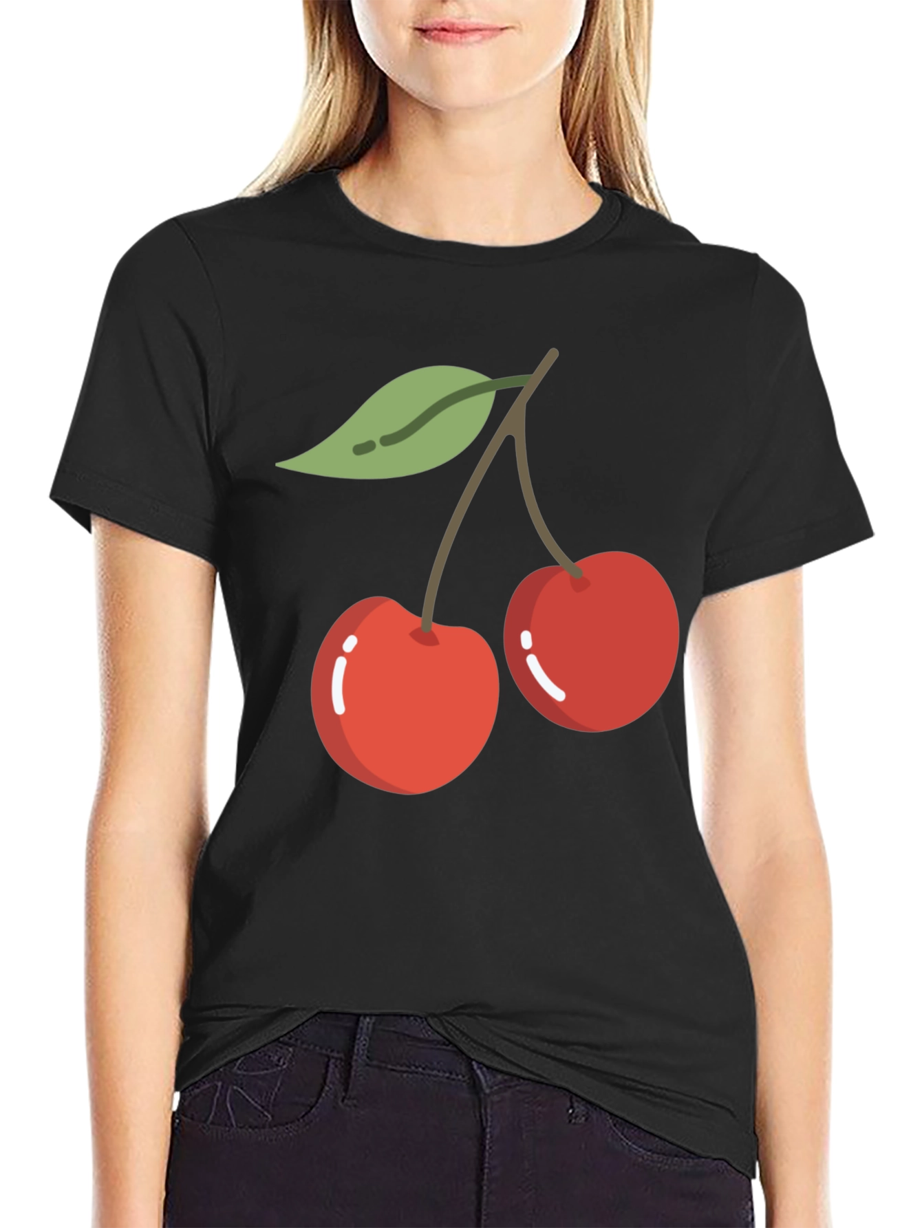 Cherry Graphic Black T-Shirt