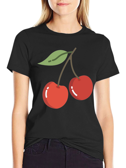 Cherry Graphic Black T-Shirt
