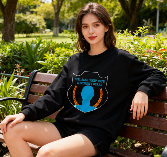 Unisex Security Guard Shield Graphic Sweatshirt (Funny Slogan)