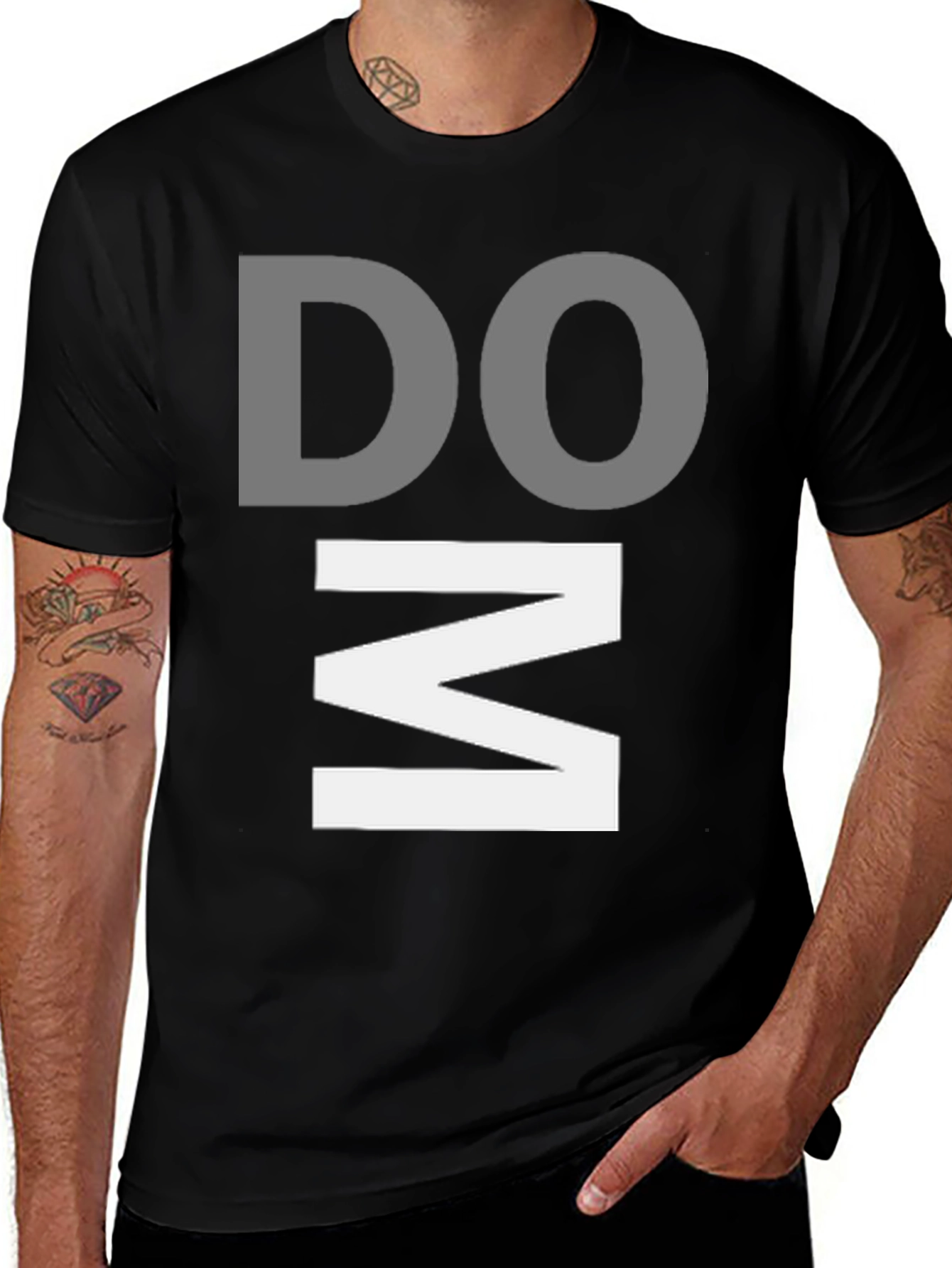 DOM Graphic Print Black T-Shirt