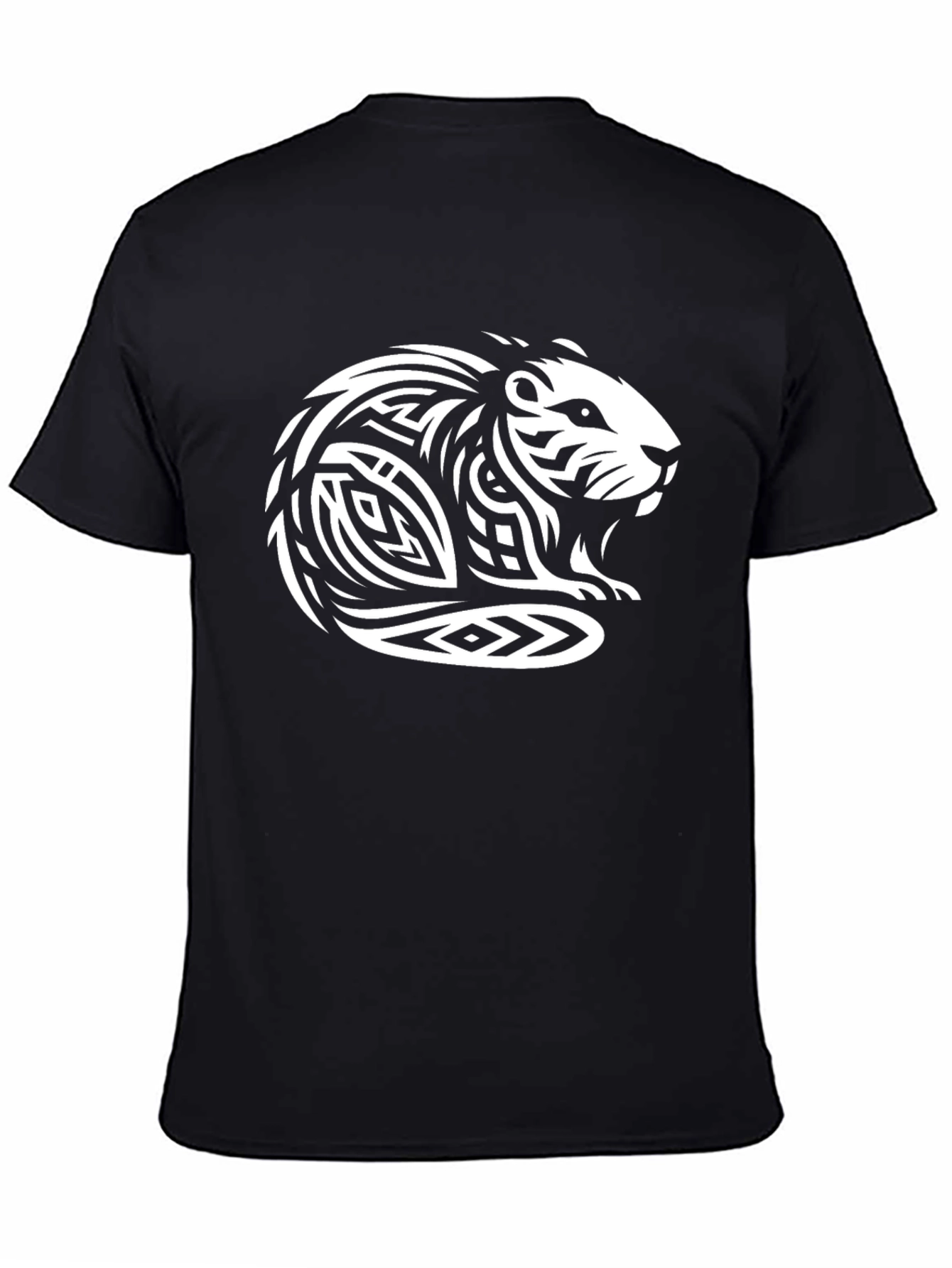 Tribal Beaver Black T-Shirt