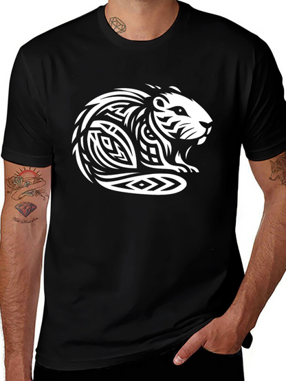 Tribal Beaver Black T-Shirt